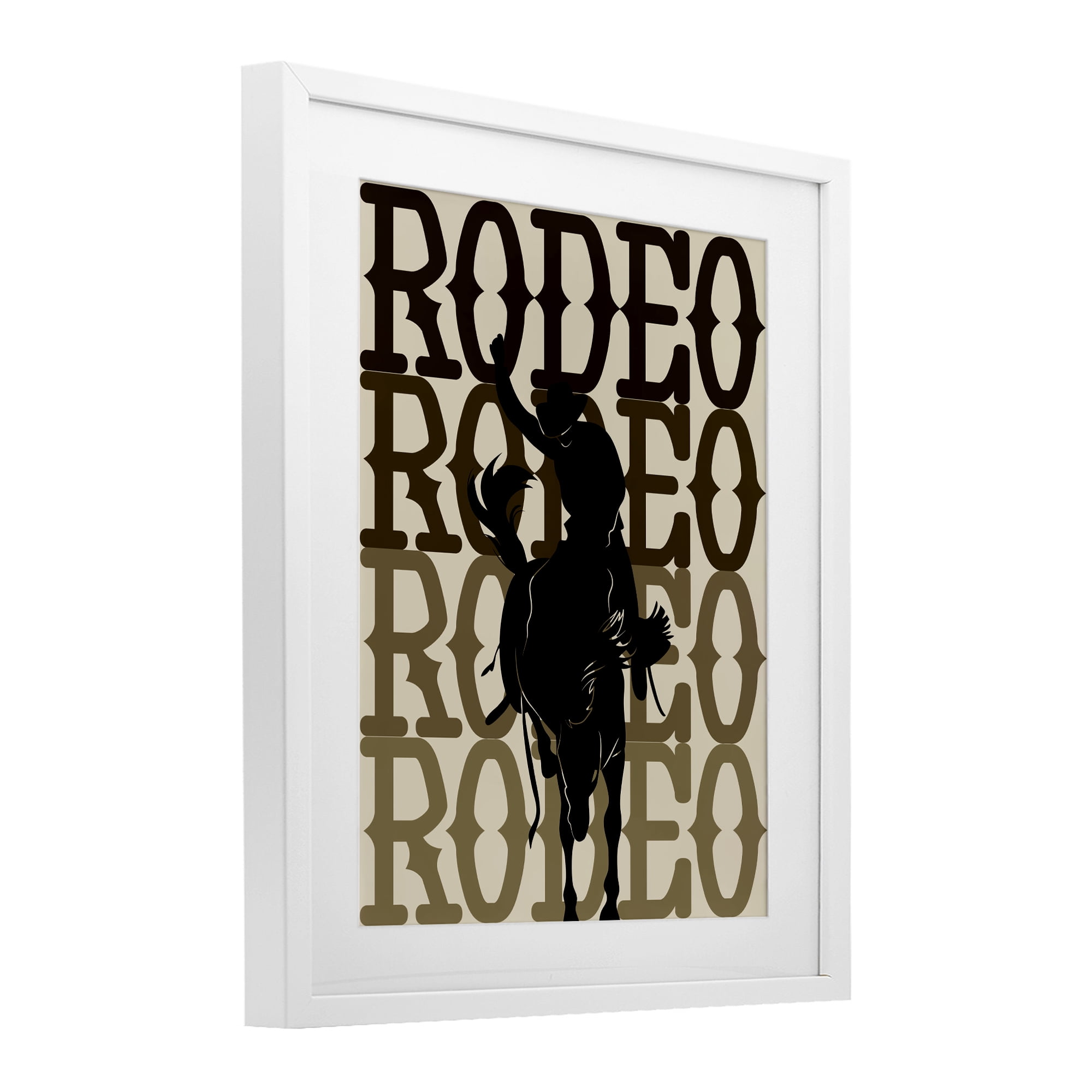 Stupell Industries Rodeo Gradient Cowboy White Framed Print Under Glass, design by CAD Designs