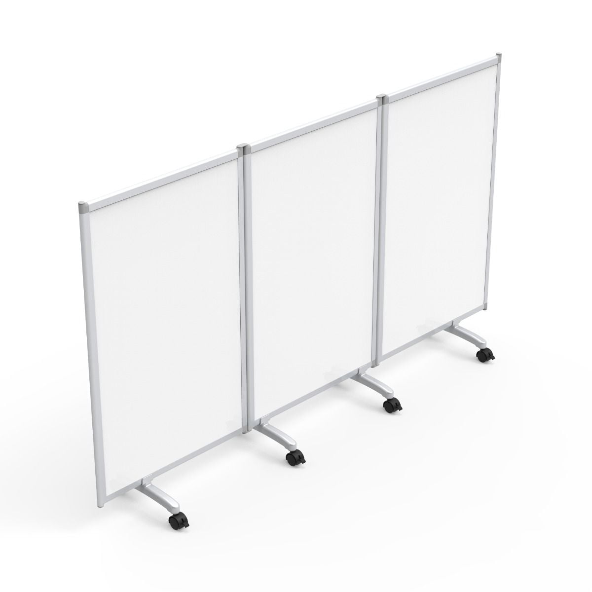 Luxor 3-Panel Mobile Magnetic Whiteboard Room Divider - 91" x 53.5"