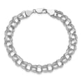 thumbnail image 5 of Diamond2Deal 14k White Gold Lite 8mm Triple Link Chain Charm Bracelet for Men 7.25", 5 of 7