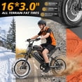 thumbnail image 5 of 16" Electric Dirt Bike Ebike for Teens, 1000W Motor 1500W Peak, 48V 17.5Ah Removable Battery, 16x3" Fat Tire, Full Suspension, UL2849 Certified, White, 5 of 9