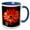 Blue/White, variant on 3drose, Closeup View of a Red Daisy Flower, 11oz Magic Transforming Mug