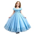 thumbnail image 3 of WOYY Girls Formal Wedding Pageant Party Dress Tulle Birthday Princess Dress, Blue, Sizes 3-12, 3 of 8