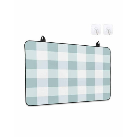 Stove Top Covers for Electric Stove Aqua Plaid Kitchen Glass Ceramic Electric Cooktop Covers 31 x24 Spring Summer Farmhouse Buffalo Checkered HeatResistant Oven/Countertop/Dishwasher Protector