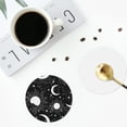thumbnail image 5 of Bingfone Vintage Crescent And Stars Leather Drinks Coasters With Set Of 6,Suitable For Home Kitchen,Coffee Cup Coasters Home Gift, 5 of 9