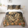 thumbnail image 2 of Homewish Romantic Valentine'S Day 7pcs Bedding Comforter Set,Gothic Skelelton Skull Queen Bedding Sets,Retro Rustic Flower Queen Sheet Sets For Boys Girls,Microfiber Bedroom Decor Reversible, 2 of 8