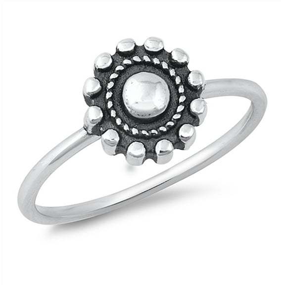 All In Stock Beaded Bali Style Oxidized Sterling Silver Ring Size 7