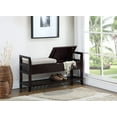 thumbnail image 4 of Roundhill Furniture Vannes Espresso Storage Shoe Bench, 4 of 10