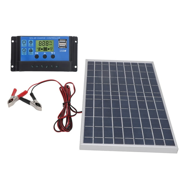Panel Solar, IP65 Impermeable 30A Prevención Múltiple Controlador De Carga Solar Portátil Para Exteriores