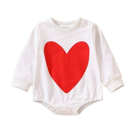 

ZHAGHMIN Baby Romper Pants Baby Girls Cotton Heart Print Autumn Valentine S Day Long Sleeve Romper Bodysuit Clothes Organic Baby Girl Clothes Baby Girl Christmas Outfits Baby Clothes Girl 6-9 Months