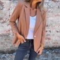 thumbnail image 5 of Women Suit Coat Lapel Long Sleeve Single-Breasted Suit Jacket Solid Color Loose Fit Casual Business Outwear, 5 of 8