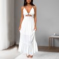 thumbnail image 3 of Vestido plisado de mujer Vestido fruncido de color sólido Vestido con abertura lateral Vestido de fiesta sexy Clubwear FLhrweasw Nuevo, 3 of 7