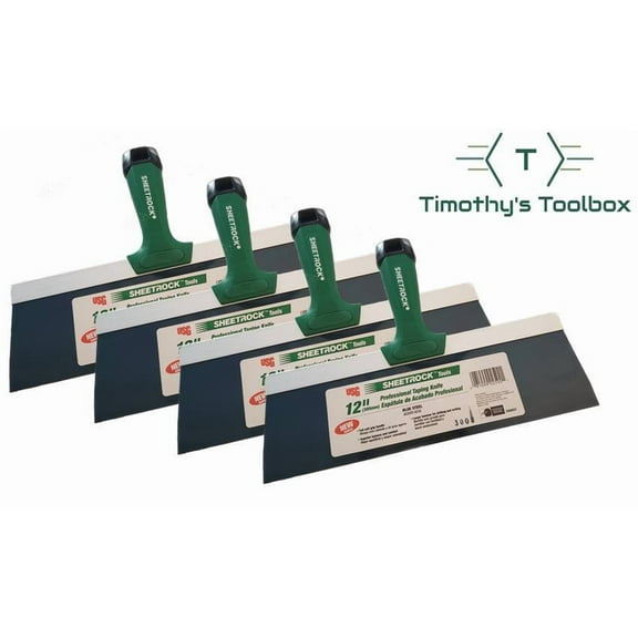 USG Sheetrock 12" Blue Steel Professional Drywall Taping Knife (Set of 4)