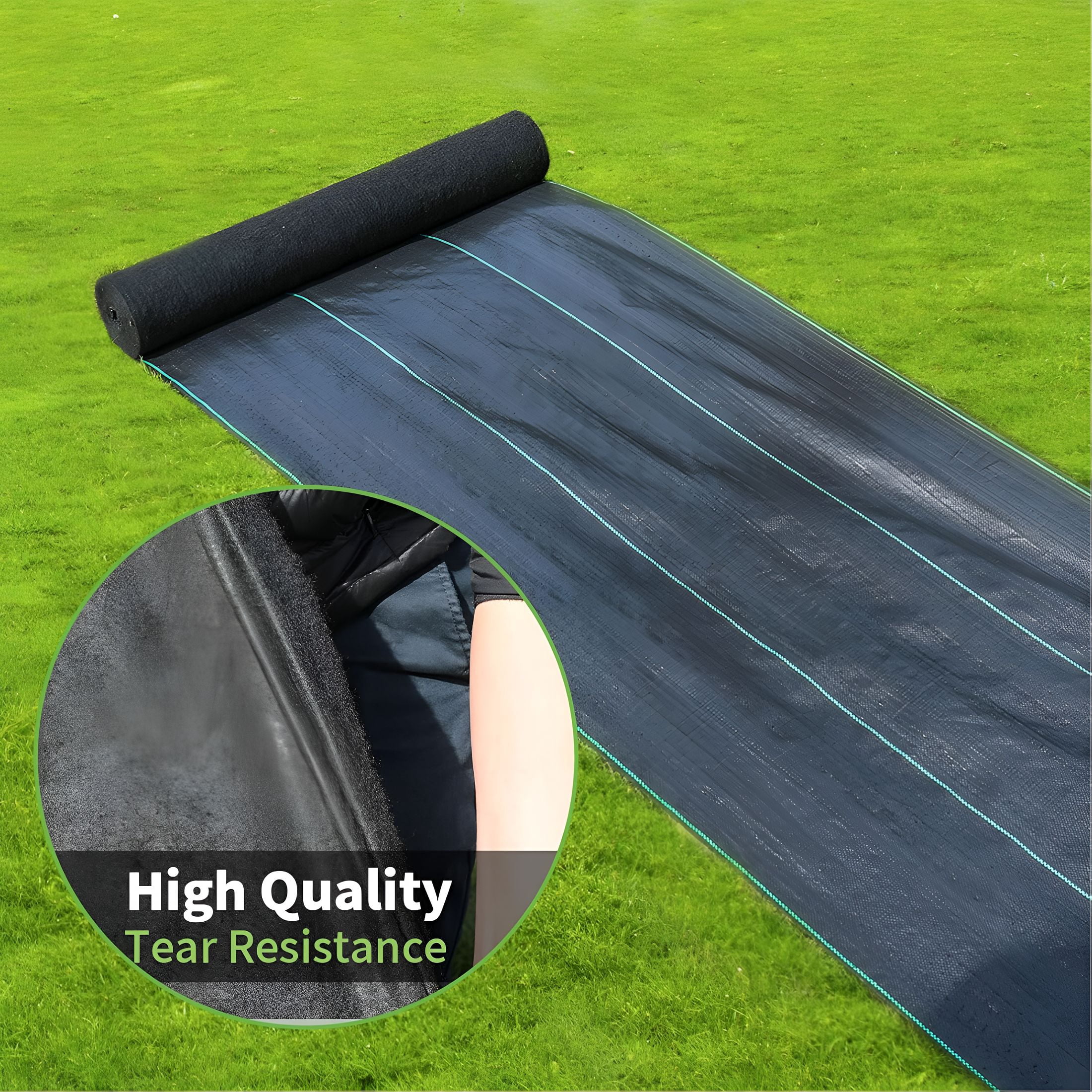 RLESO 4ftx100ft Weed Barrier Landscape Fabric Heavy Duty, 3.2oz Weed Barrier Fabric, Easy Setup Woven Garden Weed Fabric Landscaping Fabric