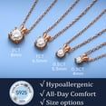 thumbnail image 6 of MomentWish 1 Carat Round Cut Moissanite Pendant Necklace 18k Rose Gold Plated Birthday Christmas Jewelry Gift for Women, 6 of 11