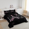 thumbnail image 3 of Eiffel Tower Bedding Set Chic Paris Comforter Set Romantic Theme Comforter for Boys Girls Children Teens Black Pink Bedroom Decor Modern French Style Duvet Set King Size with 1 Pillow Case, 3 of 7