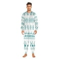 thumbnail image 3 of 1 Piece Adult Onesie Pajamas Cozy & Loose-Fit Sleepsuit Loungewear with Pockets Cyan Christmas Pattern XXX-Large, 3 of 7