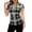 Yellow-women's plaid shirt, variant on Dazajoo Womens Plaid Short Sleeve Shirts Lace Up Front Crisscross V Neck Tops Western Outfit Blouses,Brown,L