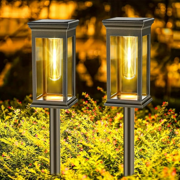 Umailgoo Solar Black 1.2 V LED Landscape and Walkway Light (2 Pack)