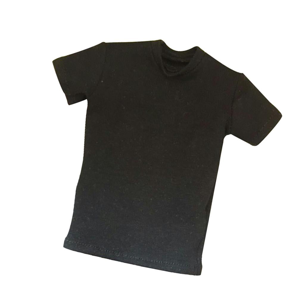 1 lockeres T Shirt für 12 Zoll BBI 6 Scale Clothing Schwarzes 