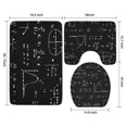 thumbnail image 3 of Math Equations Calculus Black Pattern Bathroom Rugs Sets 3 Piece,Toilet Cover Set,Absorbent Non Slip Bathroom Mats Sets with U-Shaped Contour Rug Toilet Rug Set, 3 of 5