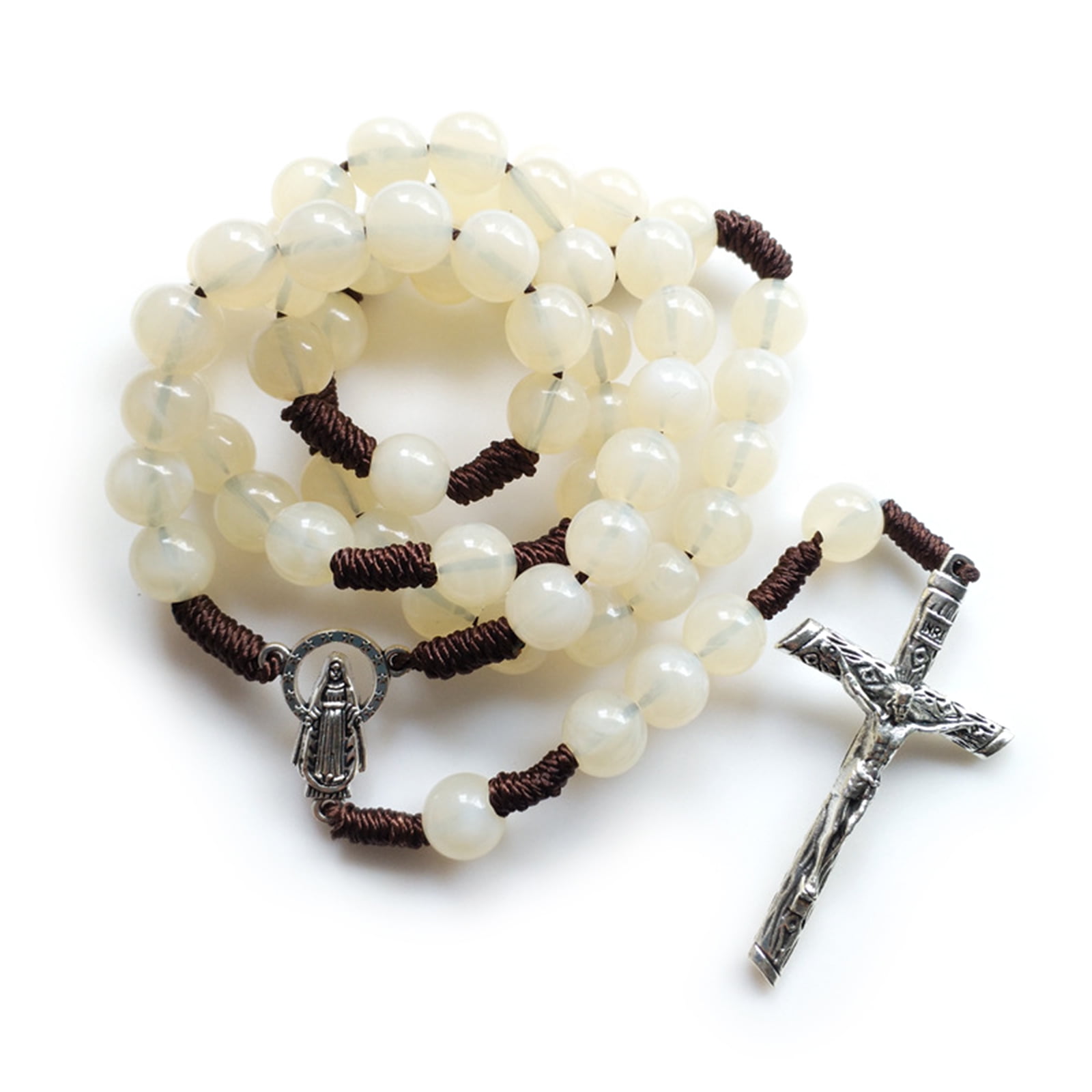 Wooden Rosary Beads – 6mm Small Bead Rosary With Zinc Cross, Catholic Prayer Beads For Daily Devotion