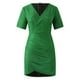 thumbnail image 4 of Vestido sexy de lentejuelas con cuello en V y manga corta para mujer - Color liso, corte ajustado, poliéster - Elegante vestido de fiesta para veladas, bodas y salidas nocturnas, 4 of 5