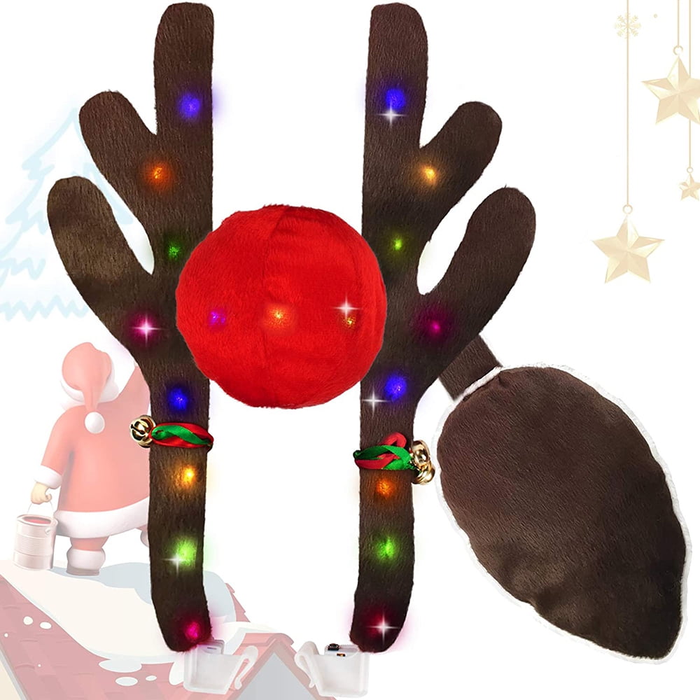 Car Reindeer Antler Decorations, Vehicle Xmas Decorations Auto
