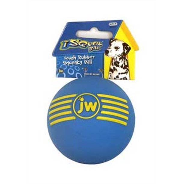 JW Isqueak Ball Rubber Dog Toy SizeMedium Colorcolor may vary by JW