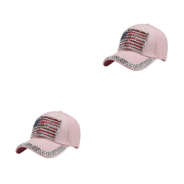 maskred Casquette de Baseball Multicolore avec Sangle Réglable pour la Protection Solaire à la Mode Chapeau de Polyester Rose 2Set
