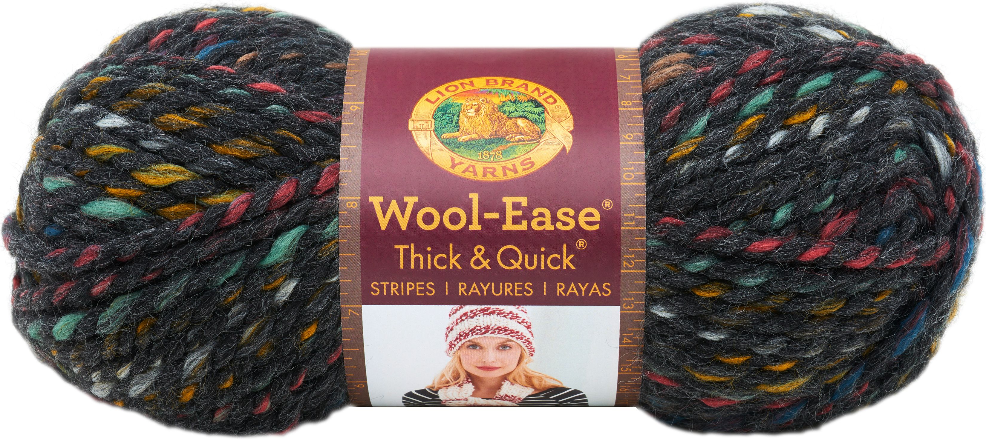 Lion Brand Yarn 640618 WoolEase Thick & Quick Yarn, One Size, Bedrock