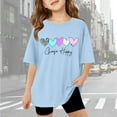 thumbnail image 2 of Fshinging Girls Graphic Tees Short Sleeve Oversized Casual Crewneck Basic Kids Tees Size 5-6, 2 of 7