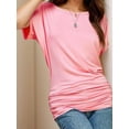 thumbnail image 2 of Women's Casual Short Sleeve Dolman Top Boat Neck T Shirts, 2 of 4