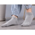 thumbnail image 4 of Yuanlong Women's Striped Socks Low Cut Five Toe Separate Socks Stylish Classic Breathable Sports Hosiery, 4 of 4
