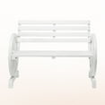 thumbnail image 6 of Ktaxon 41.5" Outdoor Wooden Bench with Wagon Wheel Arms, 2-Person Rustic Garden Patio Seat for Yard Porch, Natural Fir Wood, White, 6 of 12