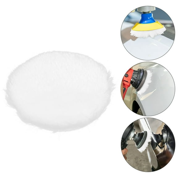 Hytrove 1Set Round Disc White Imitation Wool Polishing Pad for Car Polishing Electric Drill Attachment 3 Inch