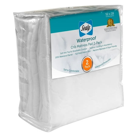 Sealy Waterproof Crib and Toddler Mattress Pad - 2 Count