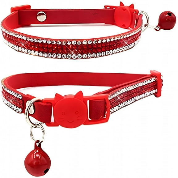 GASTROPOD Breakaway Cat Collars, Kitten Collar with Bell, Adjustable Rhinestone Cat Collar for Girl & Boy Cats