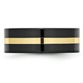 thumbnail image 3 of Chisel Ceramic Flat Black with 14k Gold Inlay 8mm Polished Band, 3 of 7