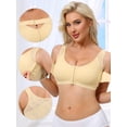 thumbnail image 3 of DARING DIVA Women's Front Closure Wireless Back Support Bra L Beige, 3 of 6