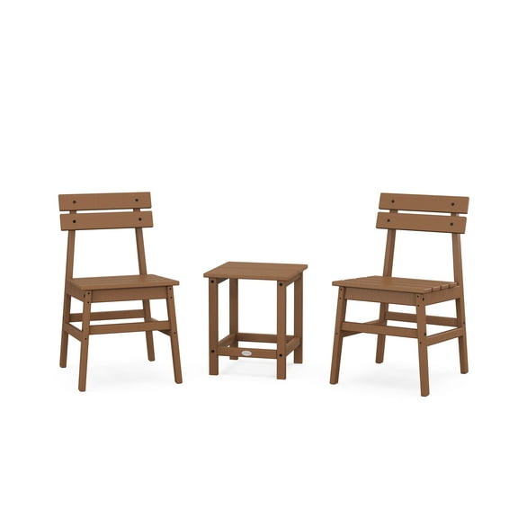 POLYWOOD® Modern Studio Plaza Chair 3-Piece Seating Set in Teak