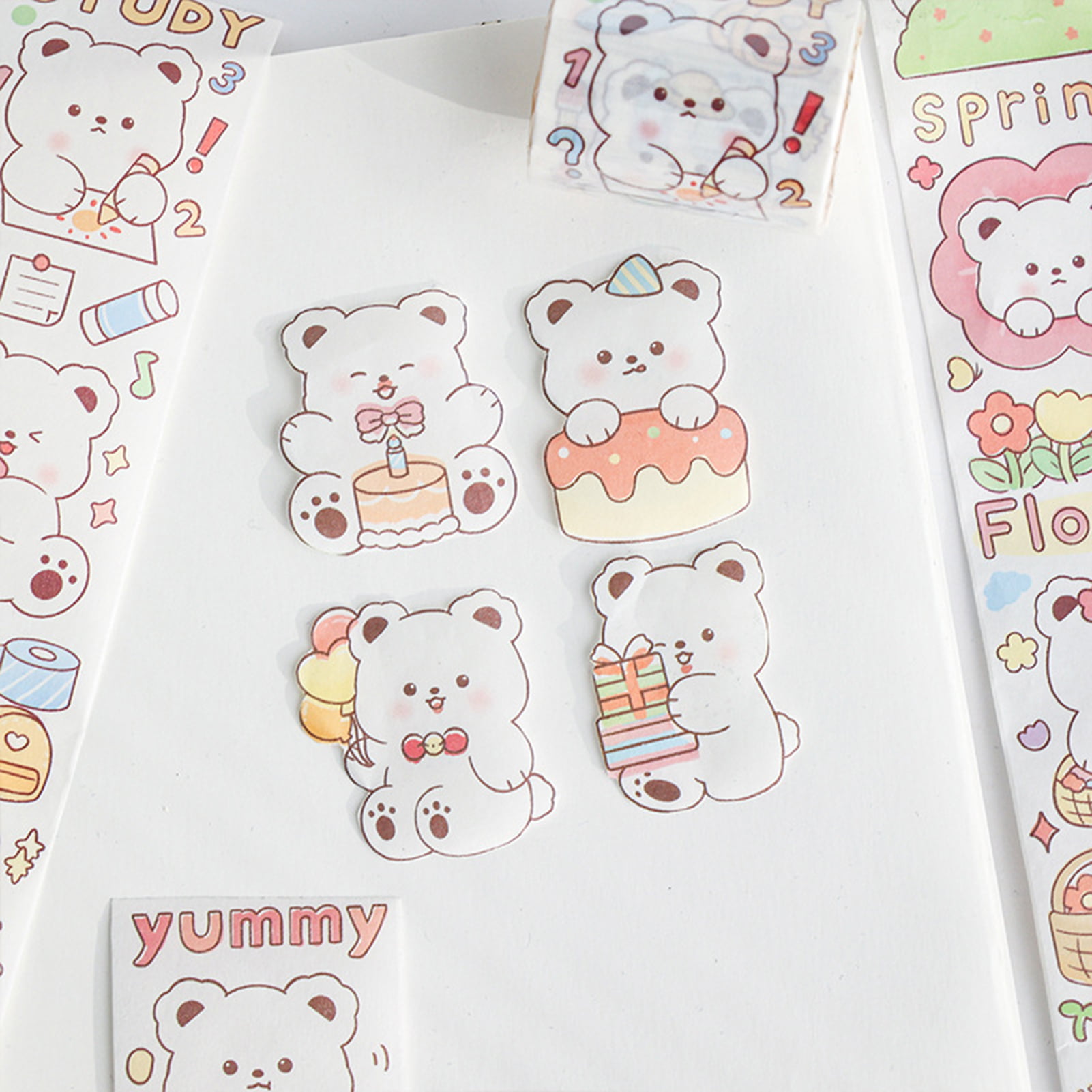 Hesroicy Reusable Sticker Tape Roll - Tearable Japan Paper with Cute Bear  Printing for Scrapbooking and Stationery Supplies 