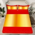 thumbnail image 2 of Castle Fairy Female Men Adults Minimalist Wide Stripes 4 Pieces Queen Sheet Sets,Mid Century Red Golden Ultra Soft Flat Sheet,Geometric Polka Dots Queen Fitted Sheet,Microfiber Bedroom Decor, 2 of 7