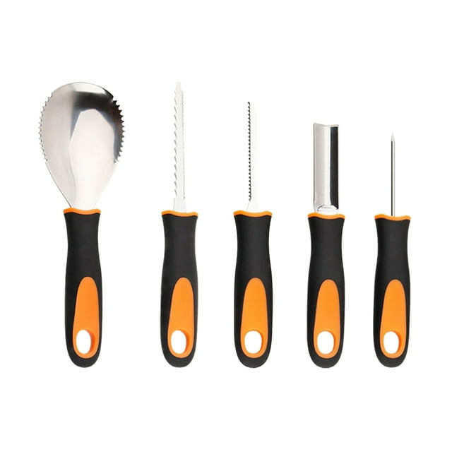 Graflsoa Premium 5-Piece Halloween Pumpkin Carving Set with Stainless Steel Tools for Creative DIY Designs