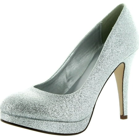 

Delicious Womens Eiffel Glossy Closed Toe Dress Platform Pump Professional Women Stiletto Heel Silver Glitter 6