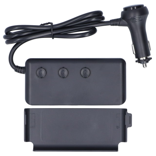 Adaptador de corriente continua para coche, divisor de encendedor de cigarrillos con voltímetro LED, interruptor principal para teléfono y tableta