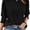 Black, variant on MORTTIC Women's Stylish 3/4 Sleeve Crewneck Top Smocked Cuffs and Basic Blouse for Business and Casual Wear