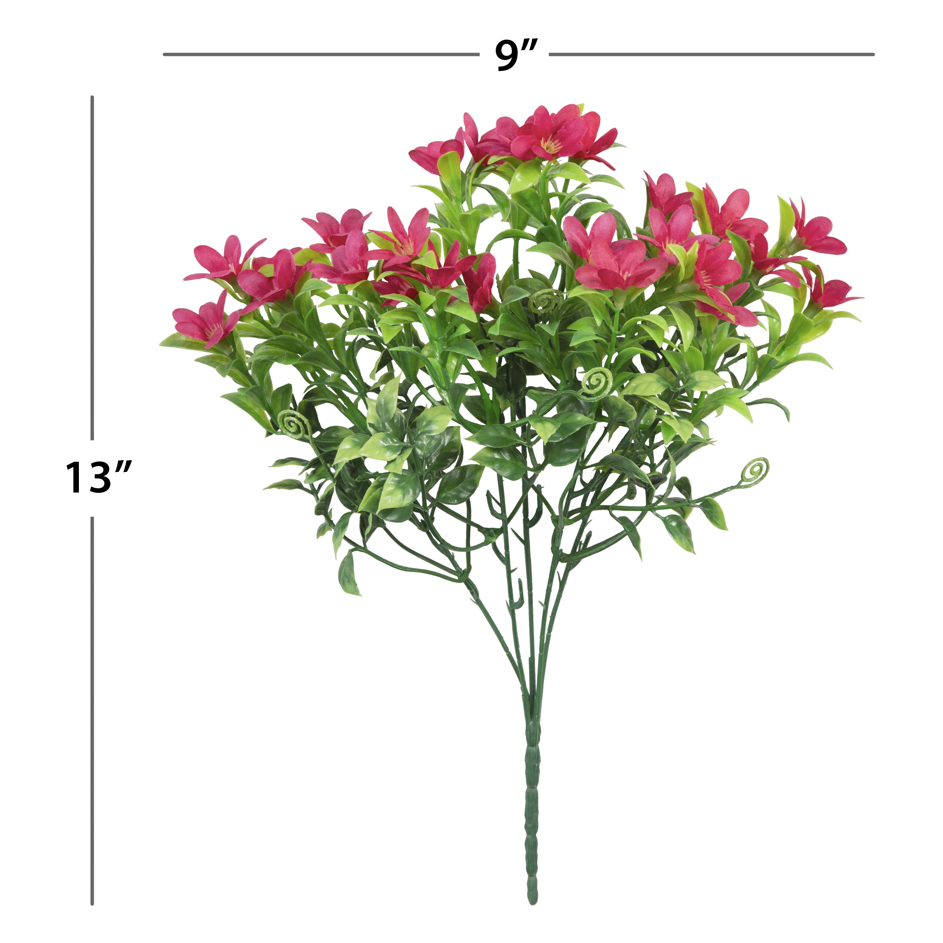 13-inch Artificial Multi Heads Mini Flowers Pick, Hot Pink, 1pc, for Indoor Use, by Mainstays