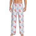 thumbnail image 2 of Picia Red Squirrel And Blue Rabbit Mens Soft Woven Cotton Elastic Waistband Sleep Pajama Pant Lounge Sleep Pant With Pockets And Drawstring-Large, 2 of 9