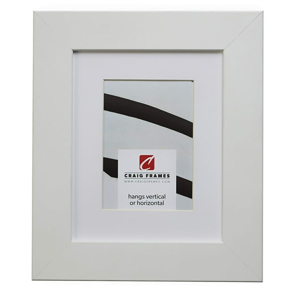 Craig Frames 74267 17 x 22 Inch Satin White Picture Frame Matted to Display a 13 x 19 Inch Photo