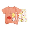thumbnail image 2 of Cethrio Girls Outfit Sets, Cotton Cute Casual Short Sleeve Shirt Top and Shorts Suits Orange Size 7 T, 2 of 3